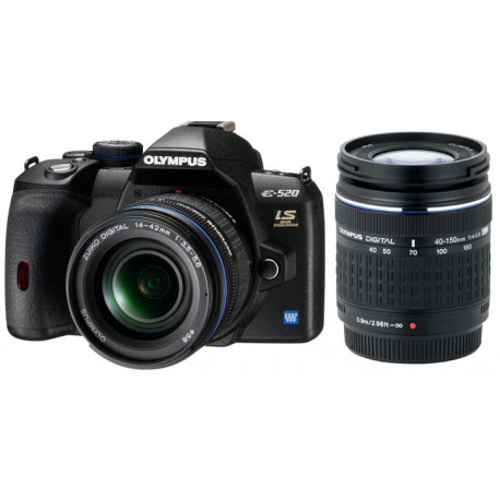 фотоапарат Olympus E-520 + обектив Olympus 14-42mm f/3.5-5.6 + обектив Olympus 40-150mm f/4-5.6 фотоапарат Olympus E-520 + обектив Olympus 14-42mm f/3.5-5.6 + обектив Olympus 40-150mm f/4-5.6
