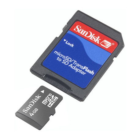 карта памет SanDisk Micro SDHC 4GB + SD адаптер 