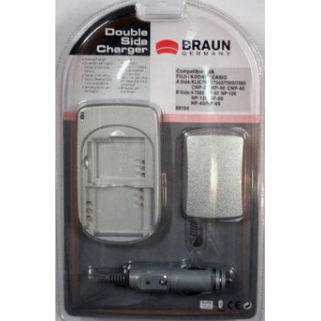 Braun 59112Double Side Charger - двустранно многослотово зарядно за Pentax,Ricoh и Sanyo