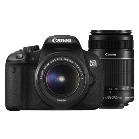  DSLR camera Canon EOS 650D + Lens Canon EF-S 18-55mm f/3.5-5.6 IS + Lens Canon EF-S 55-250mm f/4-5.6 IS