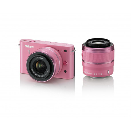  фотоапарат Nikon 1 J1 (розов) + обектив Nikon 1 NIKKOR VR 10-30 mm f/3,5-5,6 (розов) + обектив Nikon 1 NIKKOR VR 30-110 mm f/3,8-5,6 (розов) 