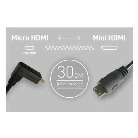 Atomos кабел 30 см. Micro HDMI - Mini HDMI