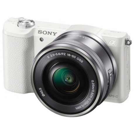 Sony А5100 (бял) + обектив Sony SEL 16-50mm f/3.5-5.6 PZ + обектив Sigma 60mm f/2.8 DN за Sony E (сребрист)