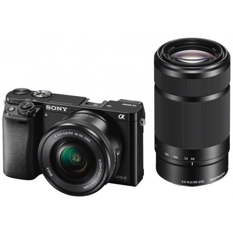 фотоапарат Sony A6000 + обектив Sony SEL 16-50mm f/3.5-5.6 PZ + обектив Sony SEL 55-210mm OSS