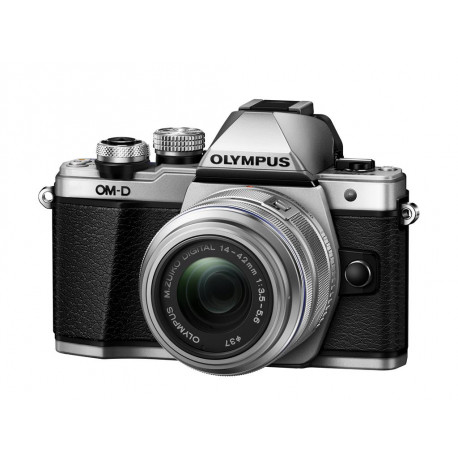 Olympus E-M10 II (сребрист) OM-D + Lens Olympus MFT 14-42mm f/3.5-5.6 II R MSC + Lens Olympus M.Zuiko Digital ED 30mm f / 3.5 Macro