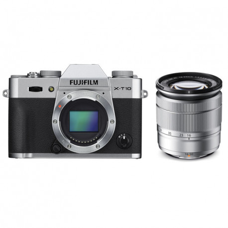 Fujifilm X-T10 (сребрист) + обектив Fujifilm XC 16-50mm f/3.5-5.6 OIS black + карта Lexar 32GB Professional UHS-I SDHC Memory Card (U1)
