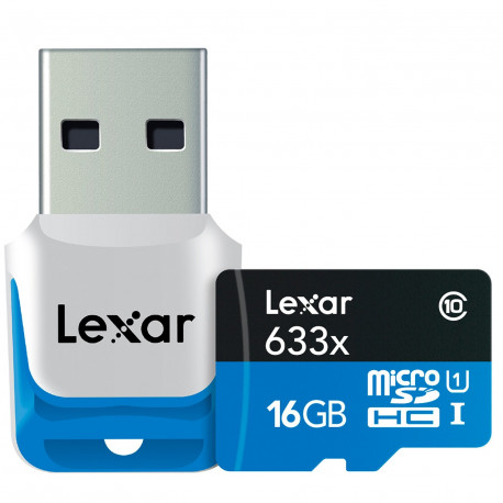 Memory card Lexar High Performance Micro SDHC 16GB 633X 95mb/s + четец USB 3.0