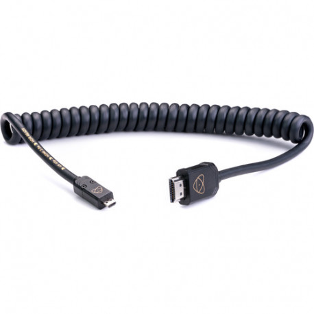 Atomos AtomFLEX HDMI (Type-A) Male to Micro-HDMI (Type-D) Male Coiled Cable (40 to 80cm)