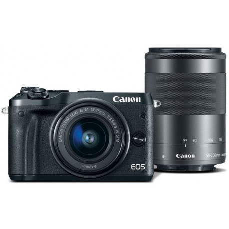 Canon EOS M6 + обектив Canon EF-M 15-45mm f/3.5-6.3 IS STM + обектив Canon EF-M 55-200mm f/4.5-6.3 IS STM + аксесоар Canon CS100