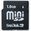 Memory card SanDisk miniSD 1GB Memory card SanDisk miniSD 1GB