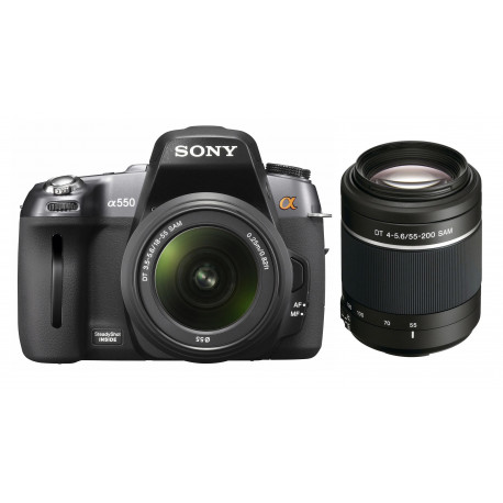  DSLR camera Sony Alpha 550 + Lens Sony SAL 18-55mm f/3.5-5.6 DT + Lens Sony 55-200mm f/4-5.6 DT