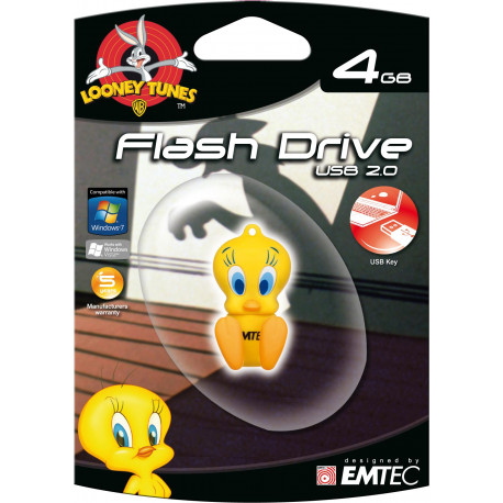 Clé USB 2.0 Emtec L101 Looney Tunes Sylvestre - 16Go (Blanc/Noir) à prix bas