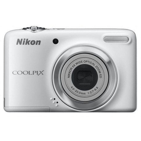фотоапарат Nikon CoolPix L25 (бял) + калъф Nikon L + зарядно у-во Varta + 2 AA X 2100 mAh 