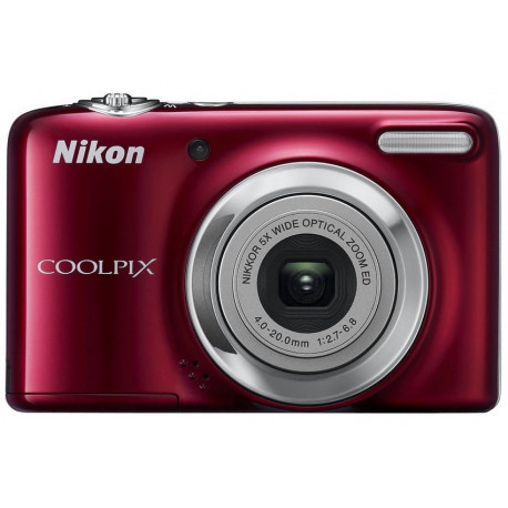 Camera Nikon CoolPix L25 (червен) + калъф Nikon L + зарядно у-во Varta + 2 AA X 2100 mAh 