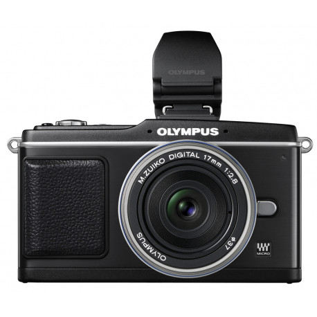  фотоапарат Olympus E-P2 PEN + Визьор VF-2 + обектив OM SYSTEM (Olympus) MFT 17mm f/2.8 silver