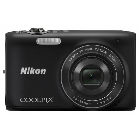 фотоапарат Nikon CoolPix S3100 (черен) + кожен калъф Nikon S + карта памет 4 GB