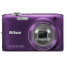 фотоапарат Nikon COOLPIX S3100 (лилав) + кожен калъф Nikon S + карта памет 4 GB