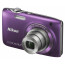 фотоапарат Nikon COOLPIX S3100 (лилав) + кожен калъф Nikon S + карта памет 4 GB