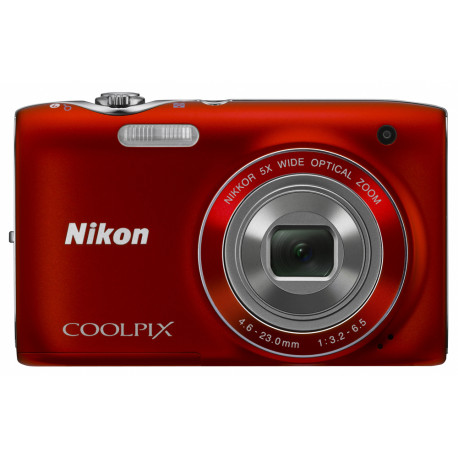 Camera Nikon COOLPIX S3100 (червен) + кожен калъф Nikon S + карта памет 4 GB
