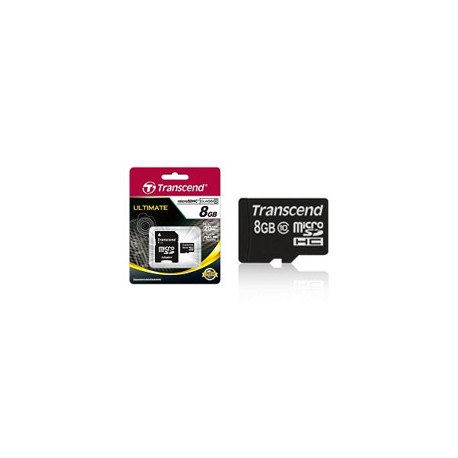 карта памет Transcend MICRO SD 8GB HC + SD Adapter Class 10