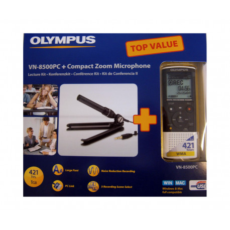 диктофон Olympus VN-8500PC + зуум микрофон Olympus ME-32 диктофон Olympus VN-8500PC + зуум микрофон Olympus ME-32