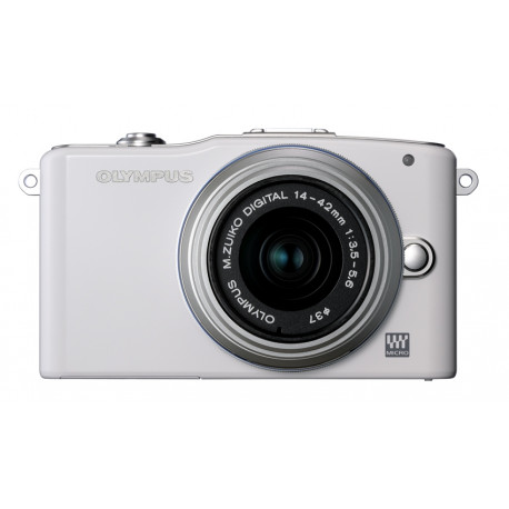 фотоапарат Olympus E-PM1 PEN mini (бял) + обектив Olympus M.ZUIKO DIGITAL ED 14-42mm F/3.5-5.6 (сребрист) фотоапарат Olympus E-PM1 PEN mini (бял) + обектив Olympus M.ZUIKO DIGITAL ED 14-42mm F/3.5-5.6 (сребрист)
