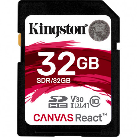 KINGSTON CANVAS REACT SDHC 32GB U3 100R/80W SDR/32GB