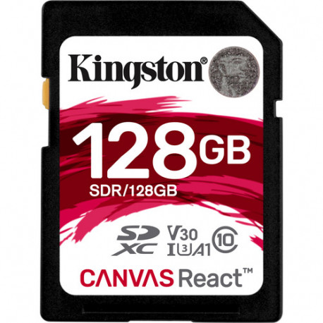 KINGSTON CANVAS REACT SDXC 128GB U3 100R/80W SDR/128GB
