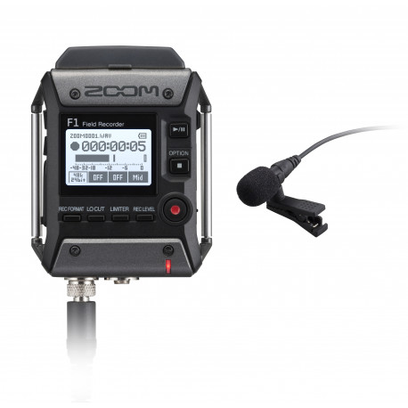 Audio recorder Zoom F1-LP Lavalier Mic Pack + Ptotective case for audio recorder Zoom CBF-1LP Case for F1-LP