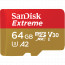 SANDISK EXTREME MICRO SD 64GB R:160/W:60 MB/S A2 WITH ADAPTER SDSQXA2-064G-GN6MA