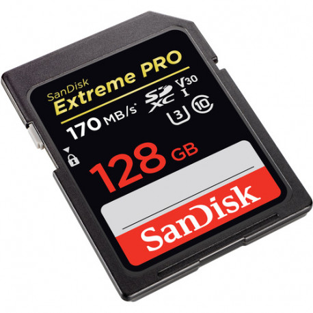 Memory Card SanDisk Extreme Pro SDXC 128GB W: 170 / R: 90MB / s