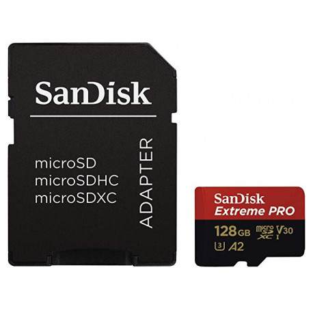 SANDISK EXTREME PRO MICRO SDXC 128GB UHS-I U3 R:170/W:90MB/S WITH ADAPTER SDSQXCY-128G-GN6MA