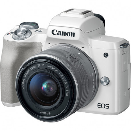 Camera Canon EOS M50 (White) + Canon EF-M 15-45mm f / 3.5-6.3 IS STM Lens + Lens Canon EF-M 55-200mm f / 4.5-6.3 IS STM + Memory card Lexar Professional SD 64GB XC 633X 95MB / S