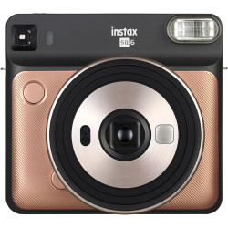 фотоапарат за моментални снимки Fujifilm Instax Square SQ6 (Blush Gold) + фото филм Fujifilm Instax Square моментален филм (10 л.)