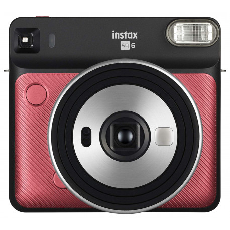 Instant Camera Fujifilm Instax Square SQ6 (Ruby Red) + Film Fujifilm Instax Square Instant Film - Black Frame (10 l) + Album Fujifilm Instax SQ Album Rose Golden