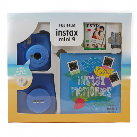 Fujifilm instax mini 9 Instant Camera Cobalt Blue Premium Kit