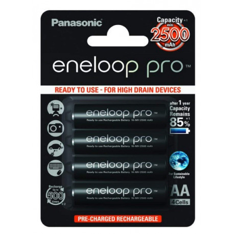 Panasonic Eneloop Pro AA 4 бр. 2500mAh (BK-3HCDE/4BE)