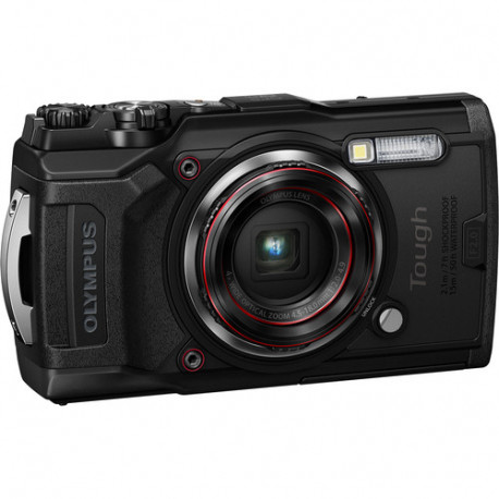 Camera Olympus TG-6 (black) + Accessory Olympus CHS-09 Floating Strap (Red)
