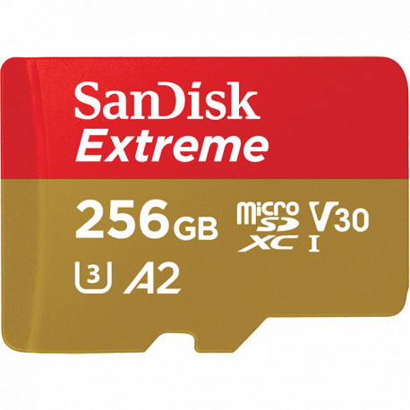 SANDISK EXTREME MICRO SD 256GB UHS-I U3 R:160/W:90MB/S WITH ADAPTER SDSQXA1-256G-GN6MA
