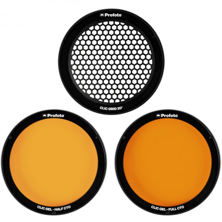 Profoto Clic Grid &amp; Gel Kit - set of color gels and honeycomb for Profoto C1 Plus, A1, A1X