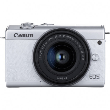  Camera Canon EOS M200 (White) + Canon EF-M 15-45mm Lens + Lens Canon EF-M 22mm f/2 STM