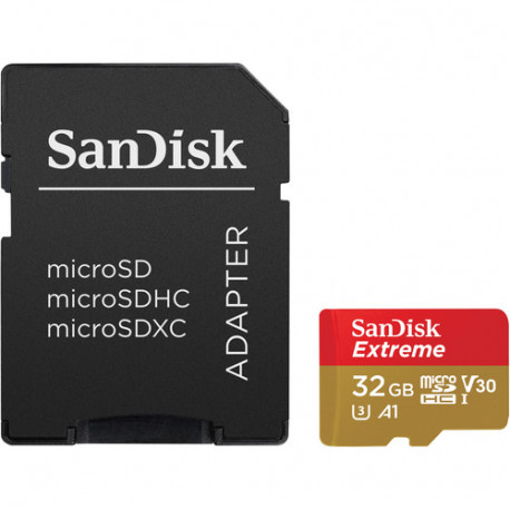 SanDisk 32GB Extreme UHS-I Micro SDHC + SD Adapter