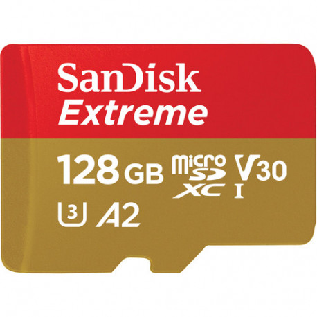 SANDISK EXTREME MICRO SD 128GB UHS-I U3 R:160/W:90 MB/S WITH ADAPTER SDSQXA1-128G-GN6AA