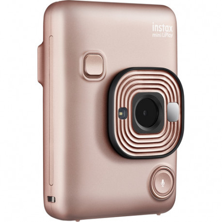 FUJIFILM INSTAX MINI LIPLAY CAMERA STONE BLUSH GOLD