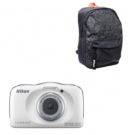 Camera Nikon Coolpix W150 White + Backpack | PhotoSynthesis