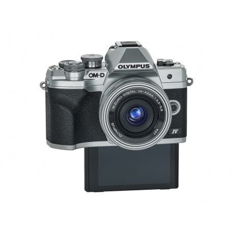 Olympus OM-D E-M10 Mark IV Camera, Silver w/14-42mm II R Lens with