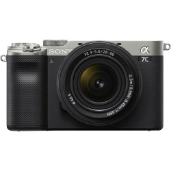 фотоапарат Sony A7C (сребрист) + обектив Sony FE 28-60mm f/4-5.6 + микрофон Sony ECM-W2BT
