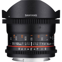 обектив Samyang 12mm T3.1 VDSLR ED AS NCS Fish-eye- Canon EF