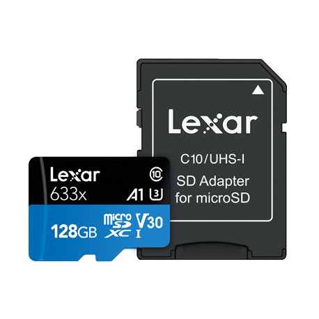 LEXAR HIGH PERFORMANCE MICRO SDXC 128GB 633X R100/W70 MB/S LSDMI128BB633A