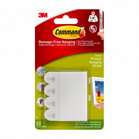3M COMMAND PICTURE HANGING STRIPS SMALL WHITE